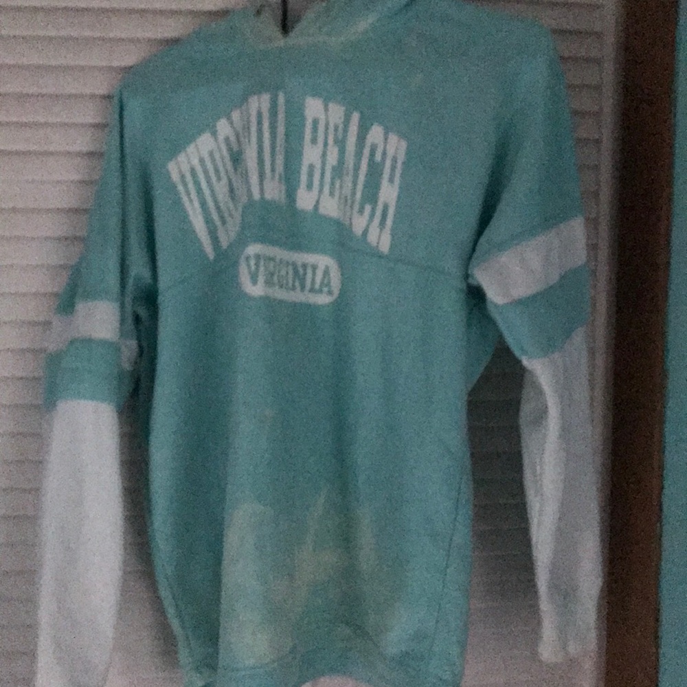 Virginia Beach blue and white sweater